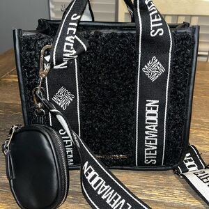 Steve Madden Black Bag with Removable Strap